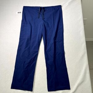Uniform Advantage UA Scrubs Pants Womens Medium Navy Blue Medical Drawstring